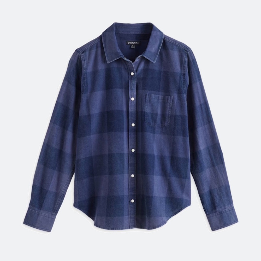 Todd Snyder Indigo Plaid Button-Down Shirt